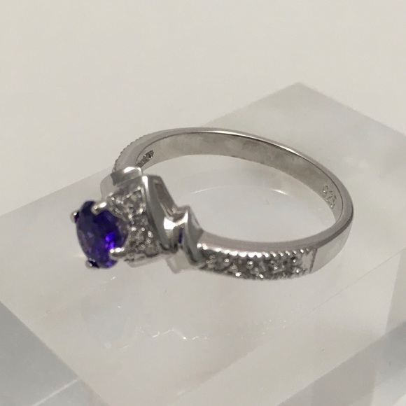 Tanzanite CZ Sterling Silver Ring - Picture 3 of 8